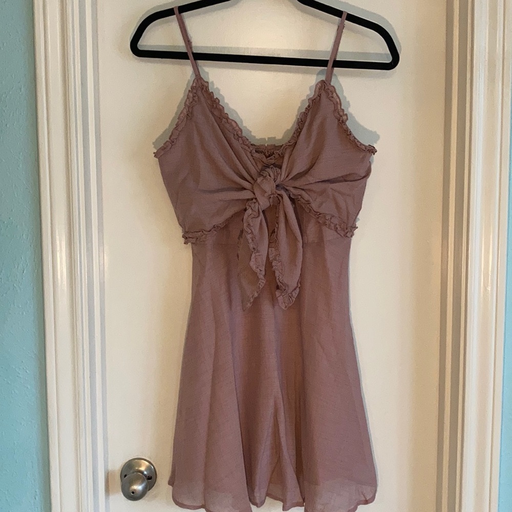 (BOGO 1/2 Off) NWT Saints & Secrets Blush Pink spaghetti strap Tie Front Dress
